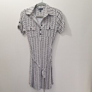 Valerie Bertinelli Geometric Beige and Black Dress Size 6